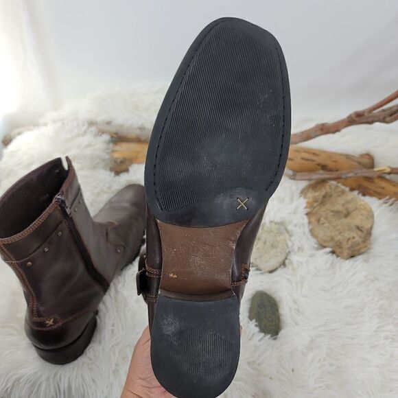 Gordon rush studded brown leather ankle boots. (K) main image 8